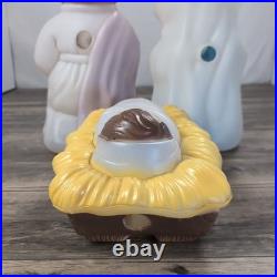 3 Piece Nativity Set Vintage General Foam Plastics Blow Mold Jesus Mary Joseph