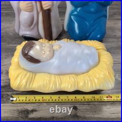 3 Piece Nativity Set Vintage General Foam Plastics Blow Mold Jesus Mary Joseph