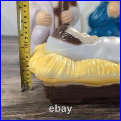 3 Piece Nativity Set Vintage General Foam Plastics Blow Mold Jesus Mary Joseph