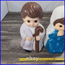 3 Piece Nativity Set Vintage General Foam Plastics Blow Mold Jesus Mary Joseph