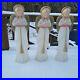 3 Vintage Blow Mold Angesl with Trumpets Horn Outdoor Christmas Decor 34 Tall