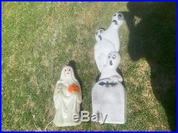 40 3 Ghost Don Featherstone Happy Halloween Tombstone & Ghost Pumpkin Blowmold