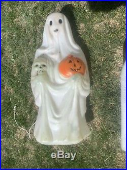 40 3 Ghost Don Featherstone Happy Halloween Tombstone & Ghost Pumpkin Blowmold