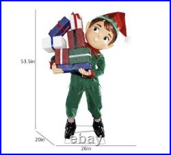 4.5 Ft Animated Musical Elf With Presents Yard Animatronic Christmas 2025