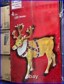 4.5ft. Blow mold Reindeer with Antlers LED Lights Home Accents Depot