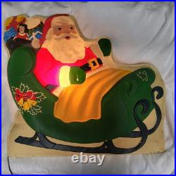 50's Light up Christmas Displays Santa & Reindeer Blow Molds 2 PC Original Parts
