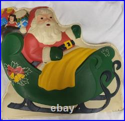 50's Light up Christmas Displays Santa & Reindeer Blow Molds 2 PC Original Parts