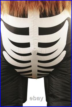 5'10 Halloween Inflatable LED Skeleton Highland Cow with Fur Outdoor Yard Decor