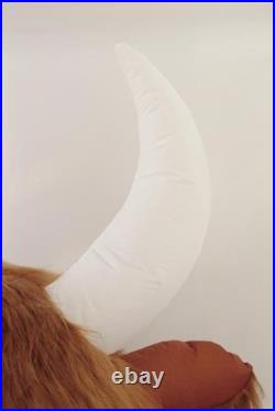 5'10 Halloween Inflatable LED Skeleton Highland Cow with Fur Outdoor Yard Decor