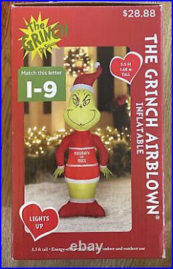 5.5' Gemmy Airblown GRINCH NAUGHTY OR NICE INFLATABLE CHRISTMAS YARD DECORATION