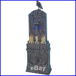 5 FT AGED CEMETERY LED TOMBSTONE Lights & Sounds YARD PROP Tolling Bells