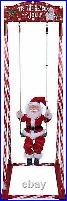 5 Ft Animated Swinging Santa Christmas Outdoor Decor Plays 15 Christmas Carols