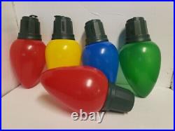 5 Pc Lot Giant Lg 14 Blow Mold Christmas Light Bulb Battery Led HANGING TESTED