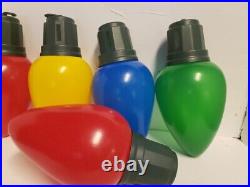 5 Pc Lot Giant Lg 14 Blow Mold Christmas Light Bulb Battery Led HANGING TESTED