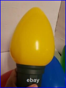 5 Pc Lot Giant Lg 14 Blow Mold Christmas Light Bulb Battery Led HANGING TESTED