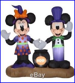 5 ft wide Mickey & Minnie with Cauldron Scene Airblown Inflatable Halloween new