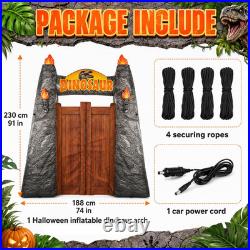 6FT Halloween Inflatable Dinosaur Trunk or Treat Car Decor with Leds