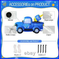 6FT Hanukkah Inflatable Truck Chanukah Blow up Outdoor Decorations