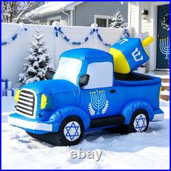 6FT Hanukkah Inflatable Truck Chanukah Blow up Outdoor Decorations