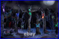 6FT Wicked Woods Color Changing LED Scowling Sapling Halloween Decor