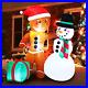 6Ft Inflatable Airblown Happy XMAS Gingerbread Man&Snowman Lighted Yard LED Deco