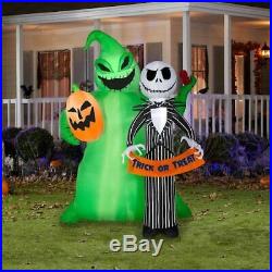 6.5 FT Huge Disney Lighted Jack Skellington Halloween Air Inflatable Decoration
