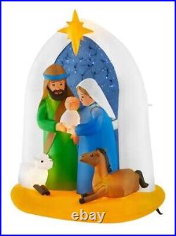 6.5 Ft Lighted Nativity Scene & 3 Kings Wisemen Airblown Inflatable Combo 2 Unit