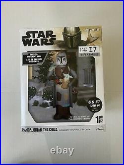 6.5' Star Wars Mandalorian with CHILD Pre Lit Christmas Yard Inflatable NEW 2021