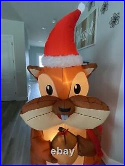 6.5 ft. Animated Inflatable Nom-Nom Chipmunk with Acorn Christmas Decoration New