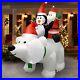 6.6′ Inflatable Christmas Polar Bear with Santa & Penguin Lighted Blow Up