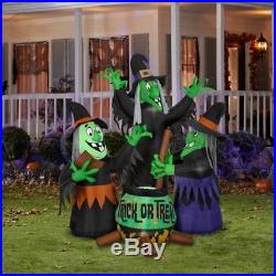 6' Animated with Sound 3 Witches with Cauldron Halloween Airblown Inflatable Prop