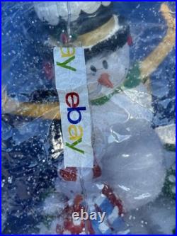 6 FT AIRBLOWN GEMMY INFLATABLE snow globe Snowman Christmas Let It Snow Read