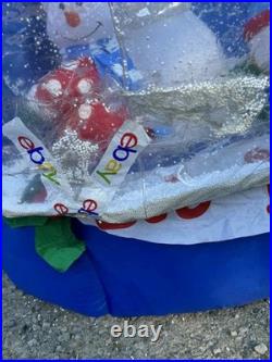 6 FT AIRBLOWN GEMMY INFLATABLE snow globe Snowman Christmas Let It Snow Read