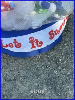 6 FT AIRBLOWN GEMMY INFLATABLE snow globe Snowman Christmas Let It Snow Read