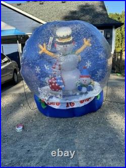 6 FT AIRBLOWN GEMMY INFLATABLE snow globe Snowman Christmas Let It Snow Read