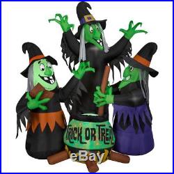6 FT WITCH SISTERS Halloween Lighted Airblown Yard Inflatable SOUND & ANIMATION