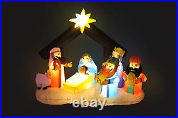 6 Foot Long Christmas Inflatable Nativity Scene with Three Kings Party Decoratio