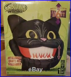 6 Ft Animated GIANT CAT HEAD WITH DROPPING JAW Airblown Yard Inflatable RARE