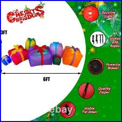 6 Ft Christmas Inflatable Gift Boxes LED Lights Blow Up Outdoor Yard Decor