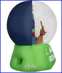 6 Ft GRINCH AND MAX IN SNOW GLOBE W BLOWING SNOW AIRBLOWN LIGHTED INFLATABLE