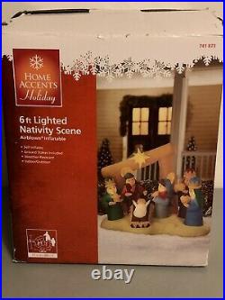 6 Ft Gemmy Airblown Inflatable Christmas Nativity LED Holiday Living In Box