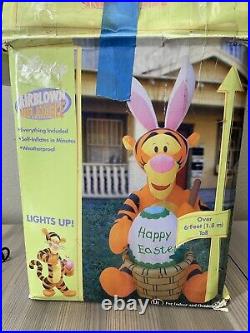 6 Ft Lighted Airblown Disney Tigger Rare Inflatable Box Gemmy Happy Easter
