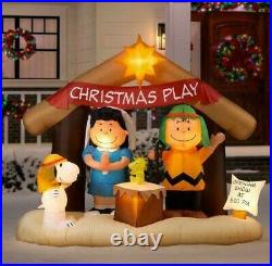 6 Ft PEANUTS NATIVITY SCENE Airblown Yard Inflatable SNOOPY CHARLIE BROWN LUCY