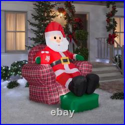 6 Ft. Tall X 5.4 Ft. W Christmas Inflatable Airblown-Santa in Recliner Scene