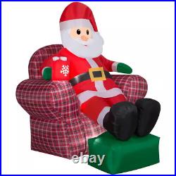 6 Ft. Tall X 5.4 Ft. W Christmas Inflatable Airblown-Santa in Recliner Scene