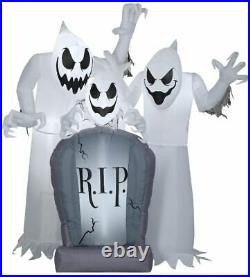 6' Gemmy Airblown Inflatable Short Circuit Ghost Trio Tombstone Scene Halloween