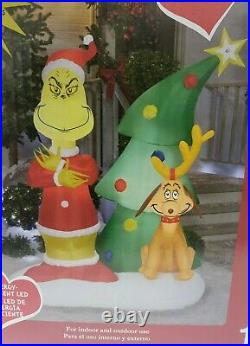 6' Grinch and Max with Tree Christmas Airblown LED Lighted Yard Inflatable New