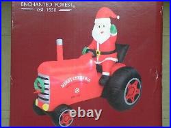 6' Tall CHRISTMAS SANTA ON TRACTOR Enchanted Forest Inflatable FREE SHIP