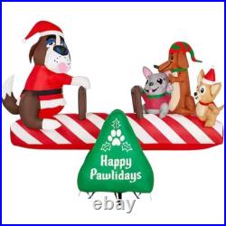 6 ft Animated Dog SEESAW Christmas Inflatable Dachshund Frenchy Chihuahua NEW