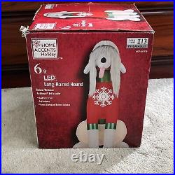 6 ft Long Haired Hound Holiday Inflatable Christmas Outdoor Decoration Airblown
